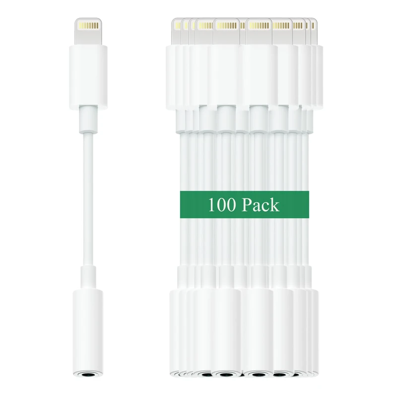 sampop Lightning to 3.5mm Adapter - Pack with Mic for iPhone 14/13/12