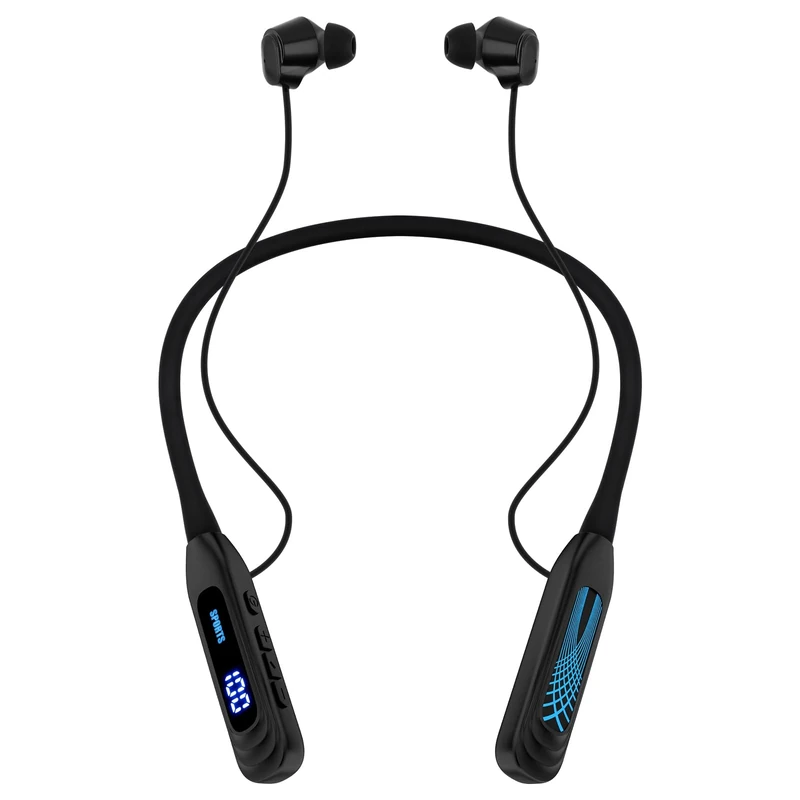 Podity Neckband Headphones - 1000h Standby, Display, Waterproof