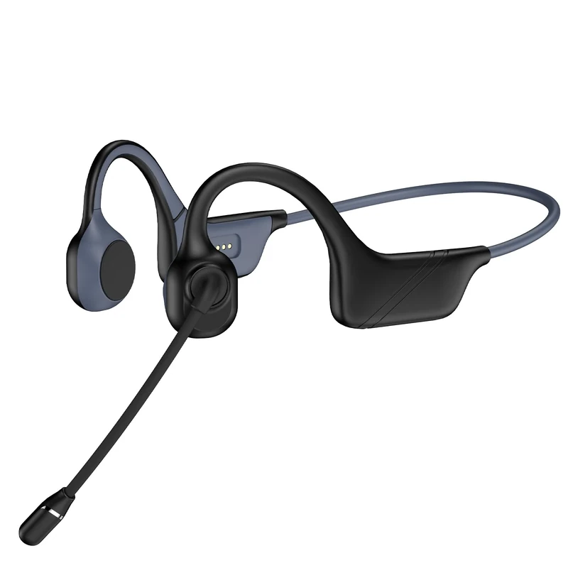 Bone Conduction Headphones with Mic-Callink, Trucker Bluetooth 5.4 Headset with Noise-Canceling Boom Microphone/Mute Function/Dual Connect, Open Ear Headphones for Work Driving Meeting（Midnight）