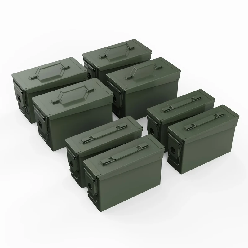 PATRON 30 50 Cal Ammo Can Metal 9mm Ammo Box Storage Crate Case for Shotgun Bullet Rifle Nerf Ammunition Waterproof Case-Gard Organizer Suit (30Cal ×4+50 Cal ×4)(Green-8pcs)
