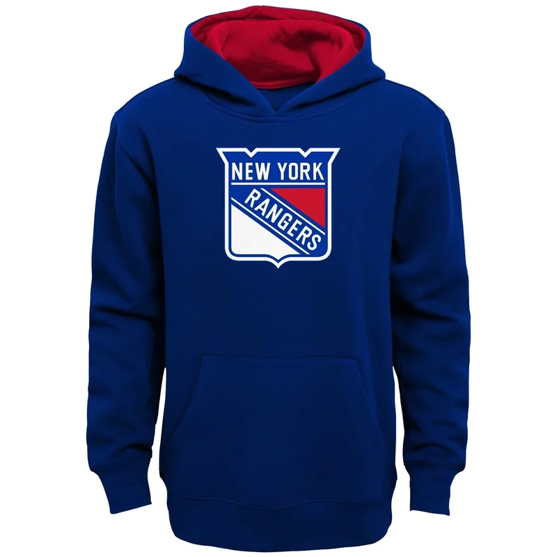 Outerstuff NHL Kids Youth 4-20 Official Primary Logo Fleece Lined Pullover Hoodie Sweatshirt (US, Numeric, 18, 20, Regular, New York Rangers - Blue, New York Rangers)