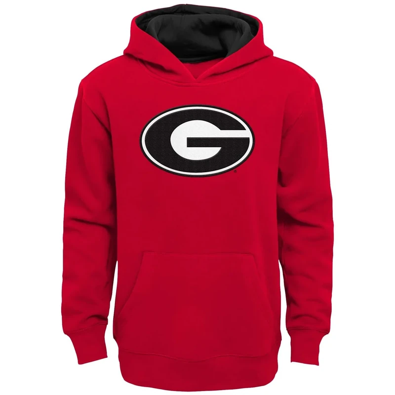 Outerstuff NCAA Kids Youth 8-20 Official Primary Logo Prime Pullover Fleece Lined Hoodie Sweatshirt (US, Numeric, 8, Regular, Georgia Bulldogs - Red, Georgia Bulldogs)
