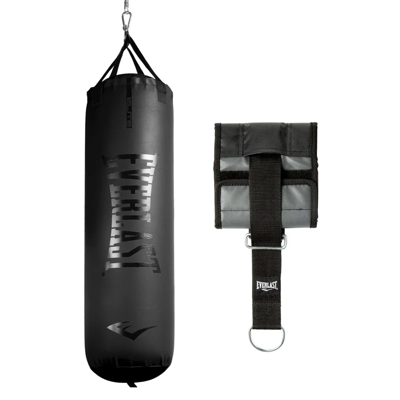 Everlast Elite 2 Heavy Bag (80 LB) with Wood Beam Heavy Punching Bag Hanger, Durable Boxing Heavy Bag for Home Training