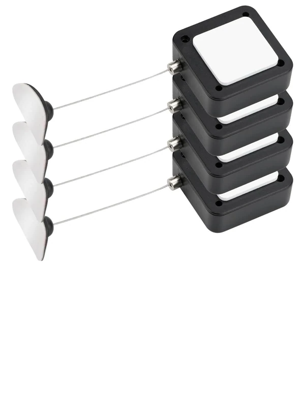 EKZ 7.5 ft Retractable Remote Control Cable Tether Lock with Adjustable Locking Leash Length Clasp,Remote Control Security Lanyard Lock for TV Remote Control,Gaming Controller,Tablets Showroom -4 Pcs