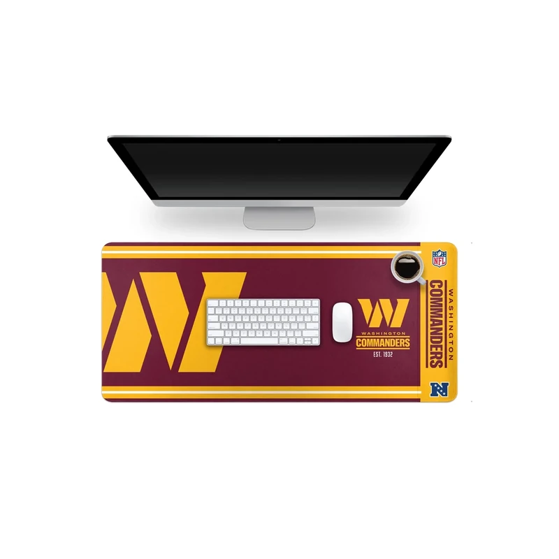 FOCO NFL Official Established Primary Logo Wordmark Home Office Desk Pad Mouse Pad Mat 35" x 16" (Washington Commanders, Washington Commanders) - Image 1