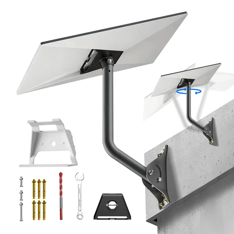 Compatible with Starlink Gen 3 Mounting Kit and Router Mount, 18 Inch Wall/ Roof Pipe Mount for V3 Satellite Dish, Router Mount for V3 Mesh Router, Includes Aluminum Alloy Adapter, Wrench & Drill Bit