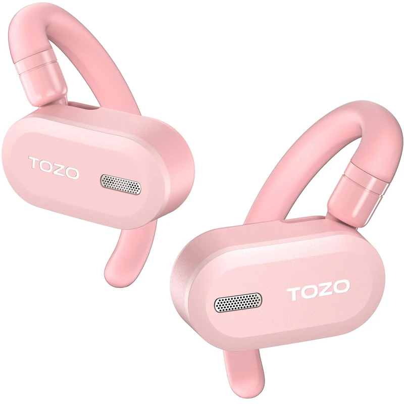 TOZO O2 Open Ear Wireless Headphones - Dual-Axis Bluetooth 5.3 - Pink