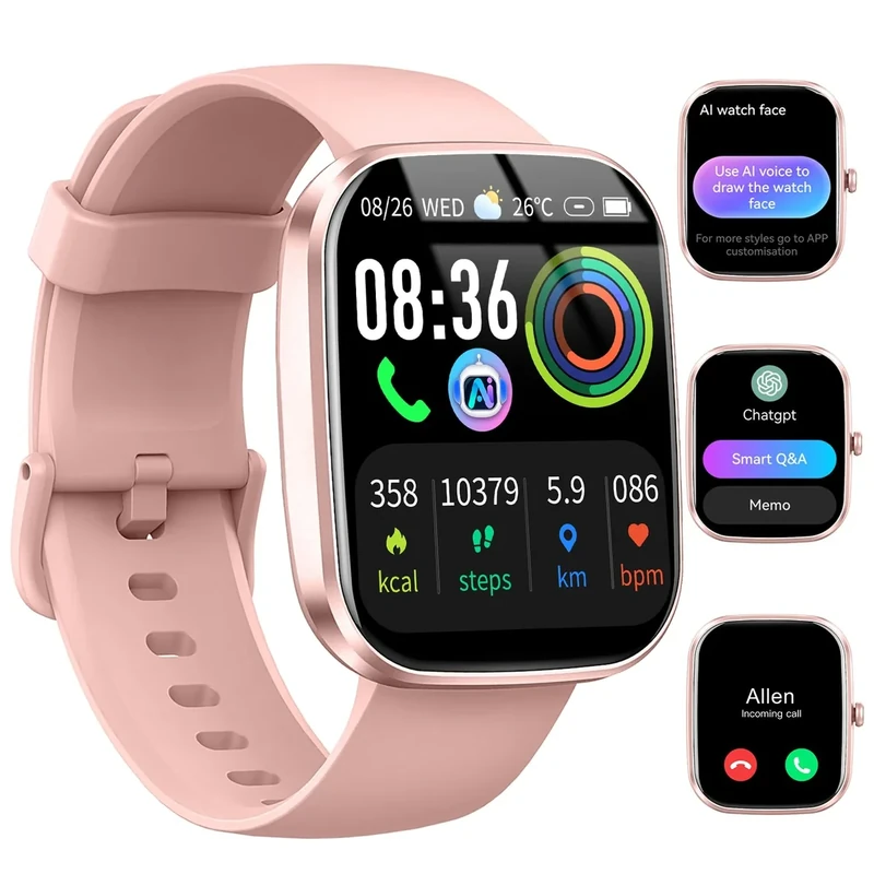 uaue AI ChatGPT Smartwatch - 1.91\" Screen, 110+ Sports, IP68 Waterproof
