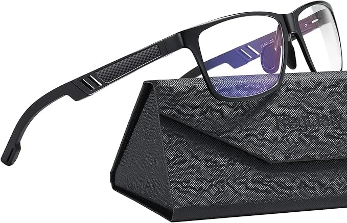 Reglaaly A02 Blue Light Blocking Glasses - Metal Frame for Gaming