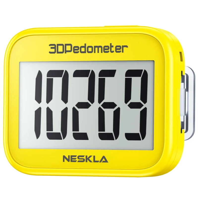 NESKLA 3D Pedometer for Walking, Simple Step Counter with Large Digital Display, Step Tracker with Removable Clip Lanyard, Accurately Track Steps for Men Women Kids Adults Seniors
