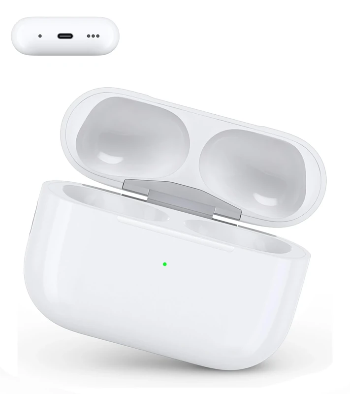 Wireless Charging Case Compatible with Air Pods Pro 1st & 2nd Generation, 660mAh Charger Case Replacement Support Wireless Charging, Support Pairing & Sync Button(No Earbuds), White