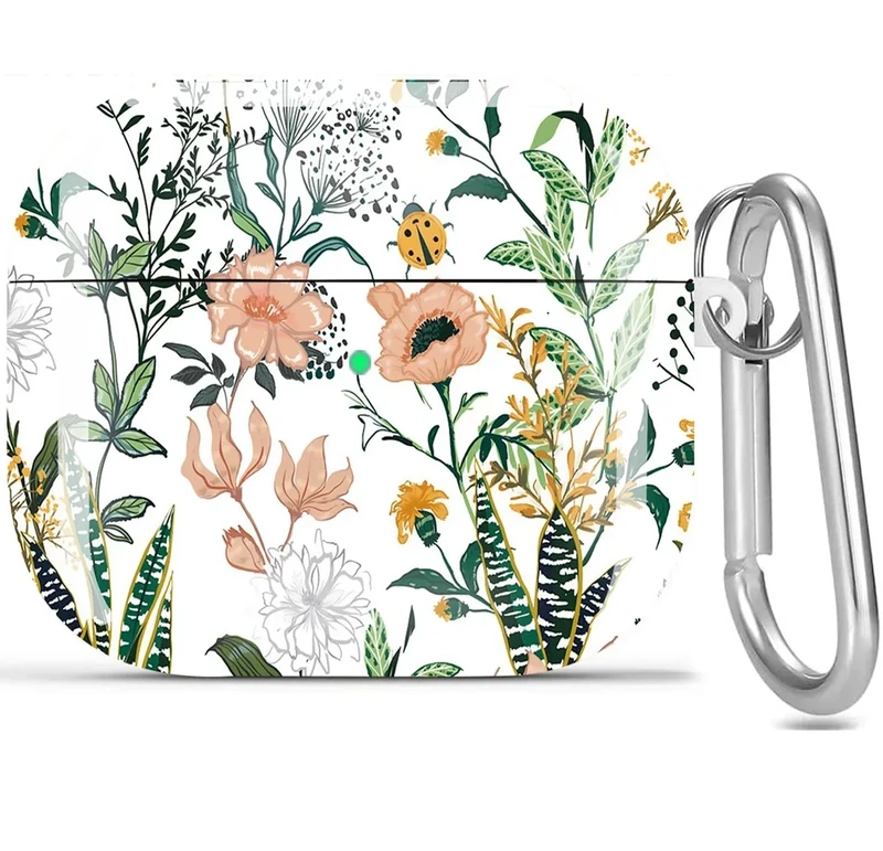Olytop for AirPods 4 Gen Case Flower 2025, Cute Ladybugs Air pods Pro 3rd Generation Protective Hard Skin Women Girl with Keychain for Apple iPod Pro 3 Gen Case - Flower/Cactus