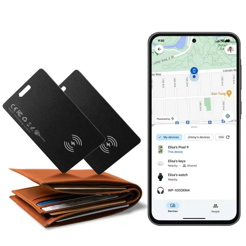 Mikaylear Wallet Tracker Card - Android Rechargeable IP68 GPS Finder