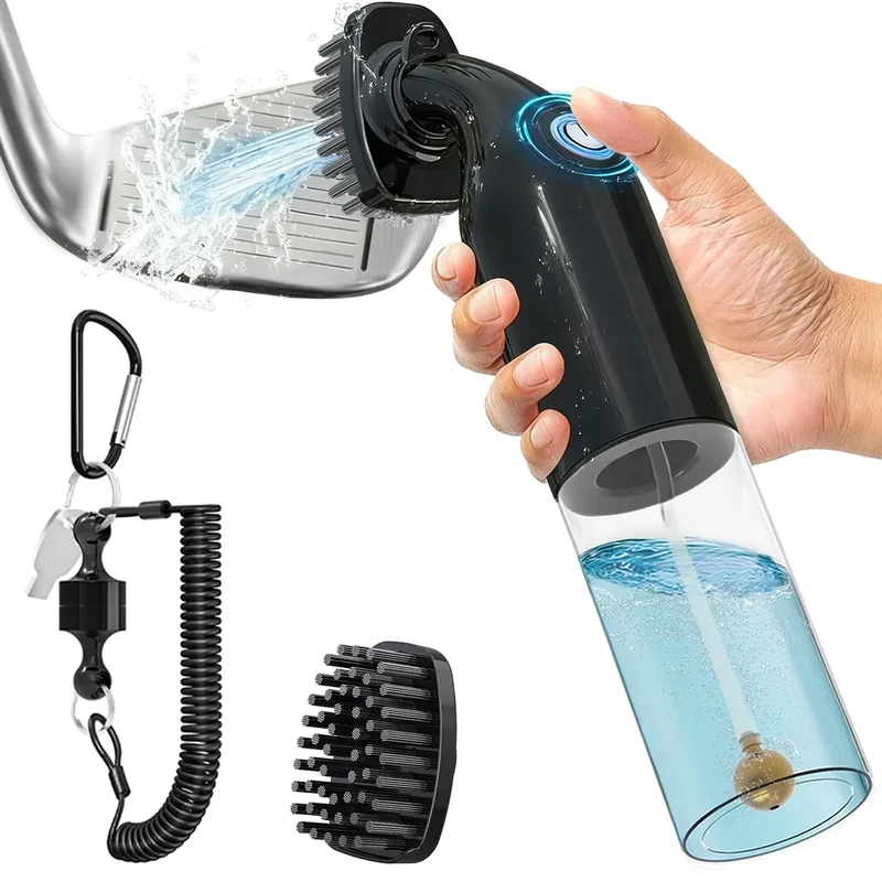 Kiss Core Electric Golf Club Cleaner Brush: AA Battery Powered for Effortless Cleaning - Golf Club Brush for Golf Accessories - Holds 5oz Water - Magnetic Clip - Golf Gifts for Golfer Men