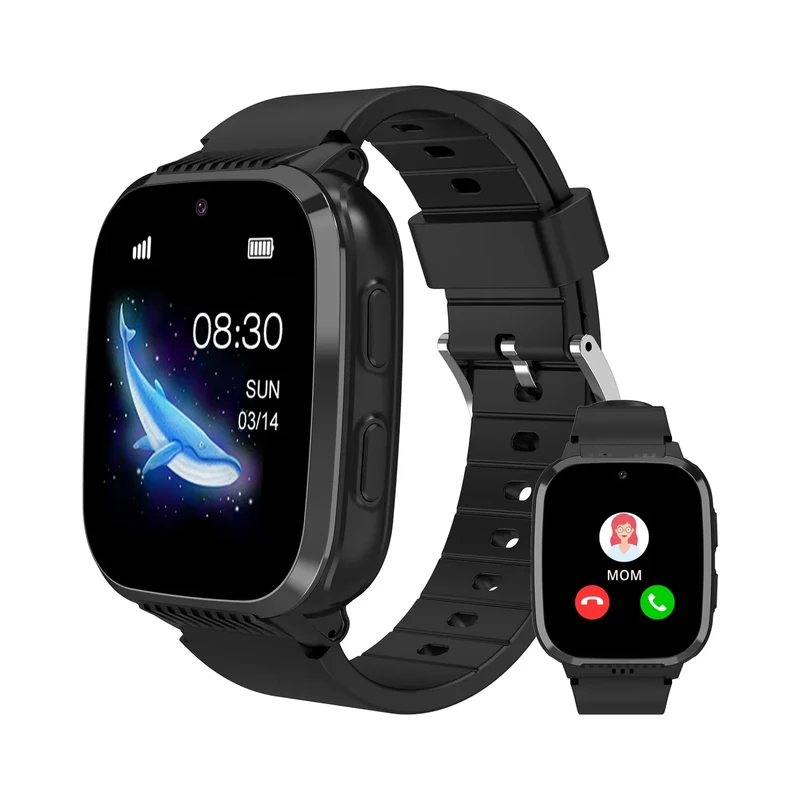 Citfis 4G Kids Smart Watch with GPS Tracker, Kids Cell Phone Watch with Video & Voice Calling Texting Camera SOS Class Mode 12/24Hr Alarm Games Pedometer, Smart Watch for Boys Age 5-12(Black)