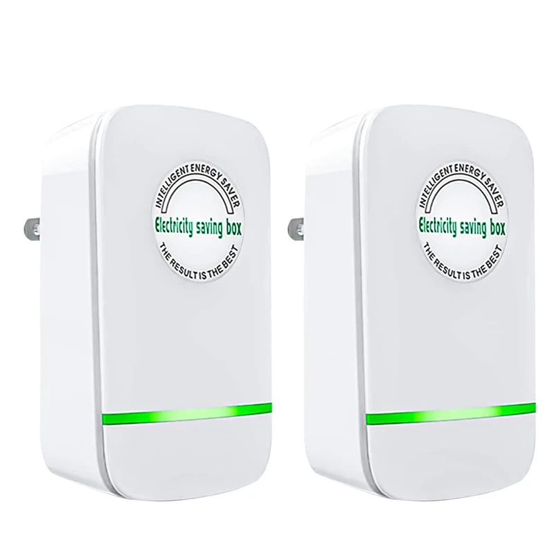 Power Saver Pro, Stop Watt Energy Saving Device, Intelligent Energy Savers Plug in, Electricity Saving Box Voltage Stabilizer for Home Office US Plug 90V-250V 30KW 2Pack
