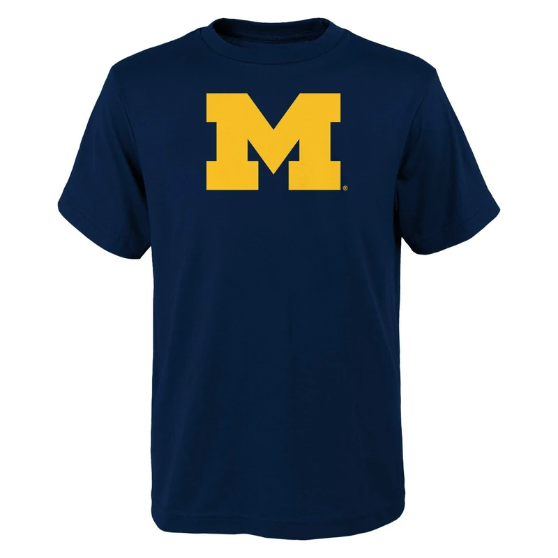NCAA Kids Youth 4-20 Official Primary Logo Team Color T-Shirt (US, Numeric, 18, 20, Regular, Michigan Wolverines - Navy, Michigan Wolverines)