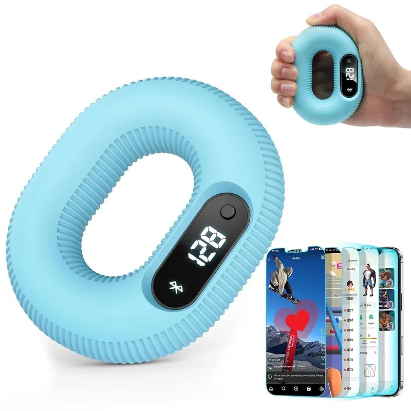 LVPIMAN Smart Grip trainer, Supports Multiple Game Interaction and HID Mode Video Browsing,Grip Strength Trainer for fitness, Stress relief and Rehabilitation Training, Resistance 30 Pounds Hand Trainer Blue - Image 1