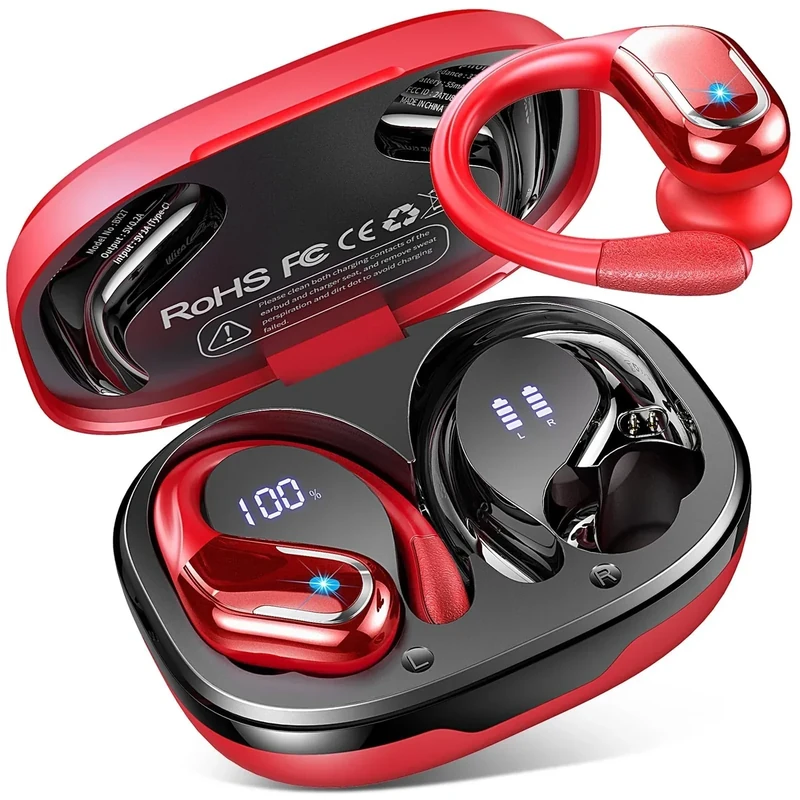 Rulefiss Wireless Sport Earbuds Bluetooth 5.4 - 75H Play, IP7, ENC