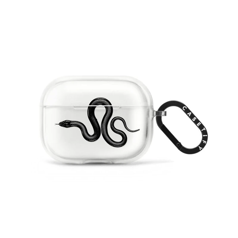 CASETiFY Impact Airpods Pro (3rd) Case with Ring - Black Kingsnake - Frost
