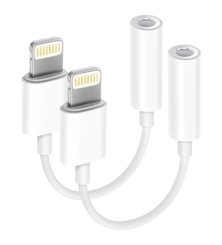 Seulliya MFi Certified 2-Pack Lightning to 3.5mm Adapter for iPhone