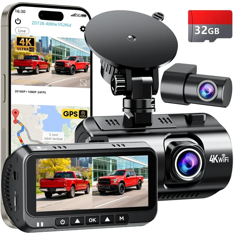 Front and Rear Dash Cam for Truck: 4K+1080P Dual Dash Camera for Pickup Ford F150 F250 Ram 1500-5G WiFi Quick Video Access 15-Min Install Record Every Moment for Accident Evidence by Befumly - Image 1