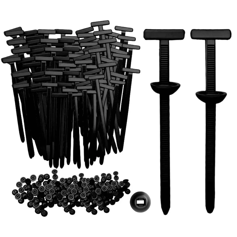 Nylon Universal Cable Tie Buckle, Heavy Duty Self-Locking Nylon Zip Ties Holder, Multipurpose Plastic Cable Ties, UV Resistant Black Zip Tie Wraps for Home, Office, Garden, Car Daily Repair (150PCS)
