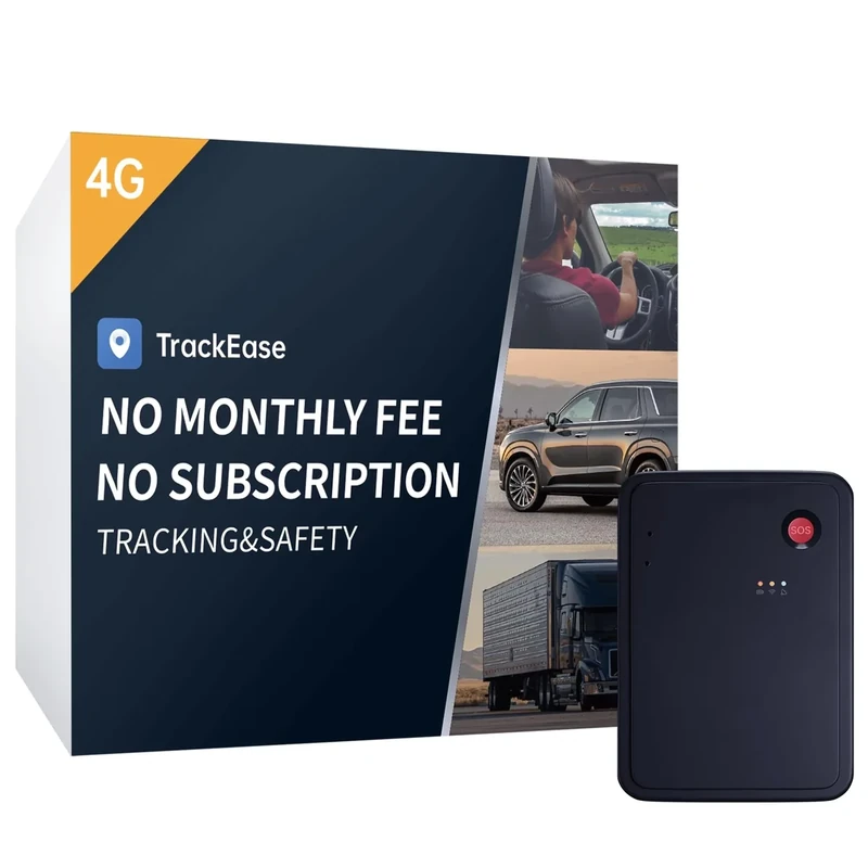 GPS Tracker for Vehicles, No Monthly Fee, No Subscription with Real-Time Location, 120-Days Long Battery Life, 4G SIM Card and Data Included, Trip History, GeoFence, Driving Alerts, Magnectic