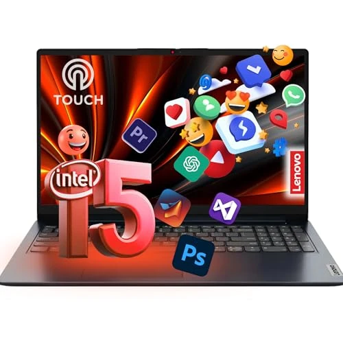 Lenovo IdeaPad Business Laptop with Office 365 for Web - 15.6" FHD Touchscreen - Intel 10-Core i5 (Outperforms i7-1255U) - 8GB RAM - 512GB SSD - no Mouse
