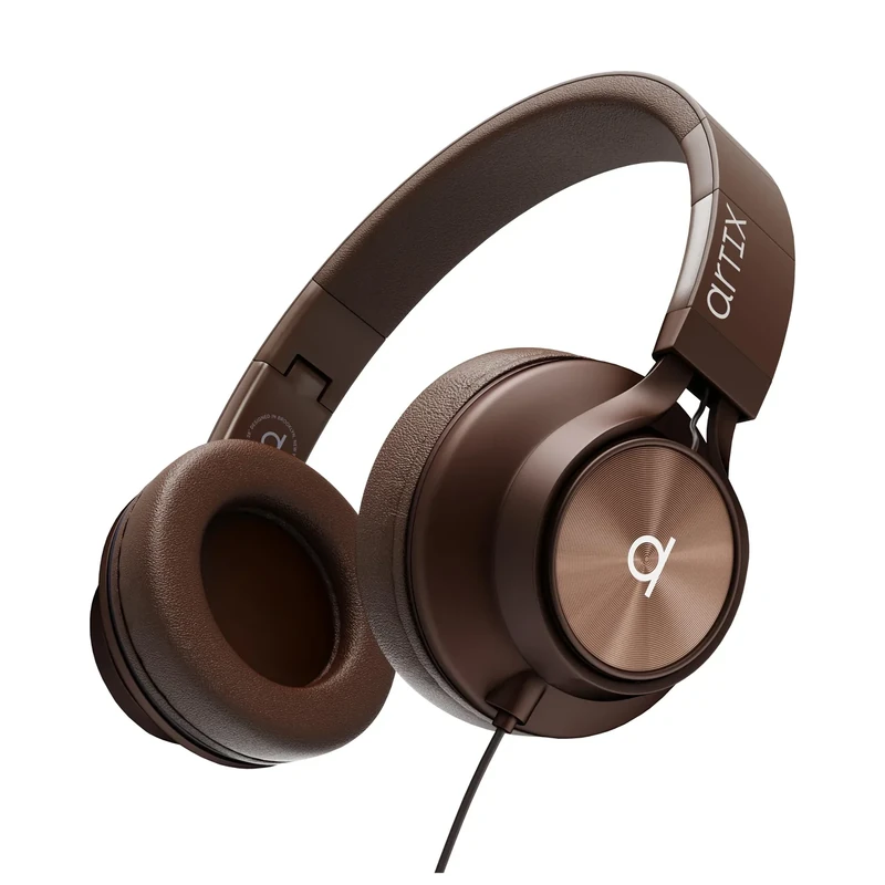 ARTIX Over Ear Headphones Wired with Microphone and Volume Control, Foldable Noise Isolating Headset with Deep Bass for School, Laptop, Computer, Chromebook, Tablet, Travel (3.5mm Jack)