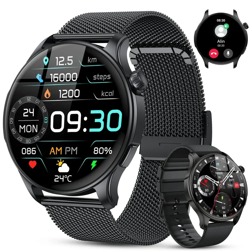 Smart Watch for Men Women Fitness: Make Answer Call Waterproof Digital Mens Watches Running Pedometer Smartwatch Android Phone iPhone Samsung Compatible Sleep SpO2 Heart Rate Monitor Step Tracker