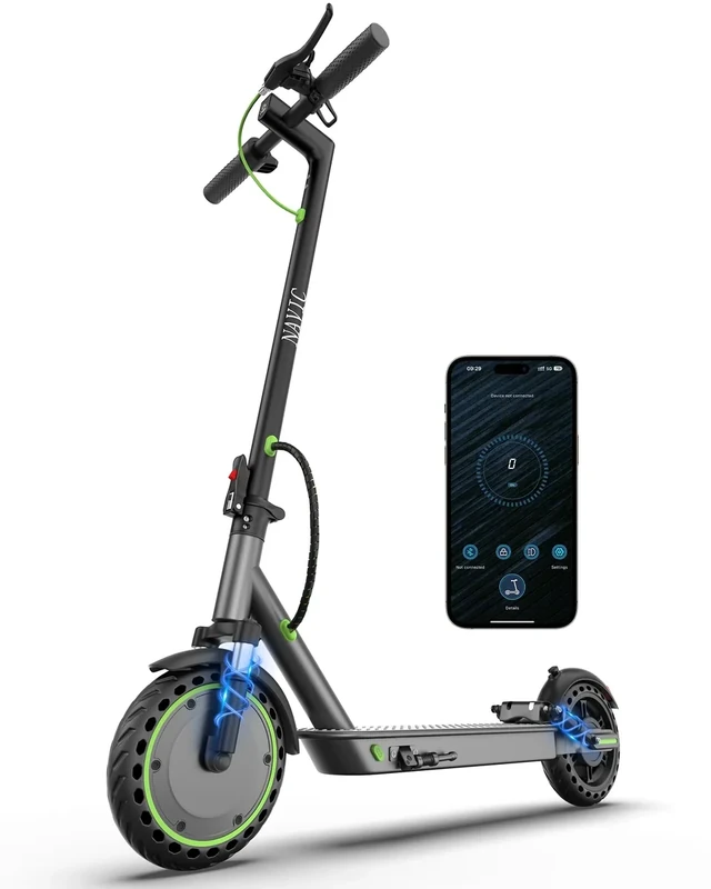 NAVIC Electric Scooter with Dual Suspension, 8.5" Tires, 350W Motor, 19 Mph, Max 18 Miles Range, Foldable E Scooter for Adults with Braking, App Control