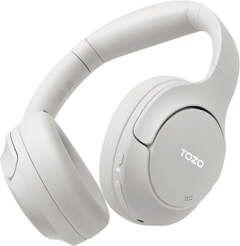 TOZO Hybrid Noise Cancelling Headphones - 90H Playtime, USB-C, 5 Mics