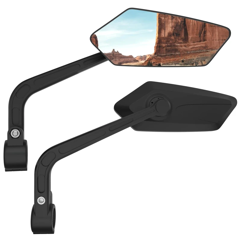 RAOOT Bicycle Mirror | Bike Mirror Handlebar Mount | 360° Adjustable Scratch Resistant Glass Lens | Bike Universal Fit Accessories