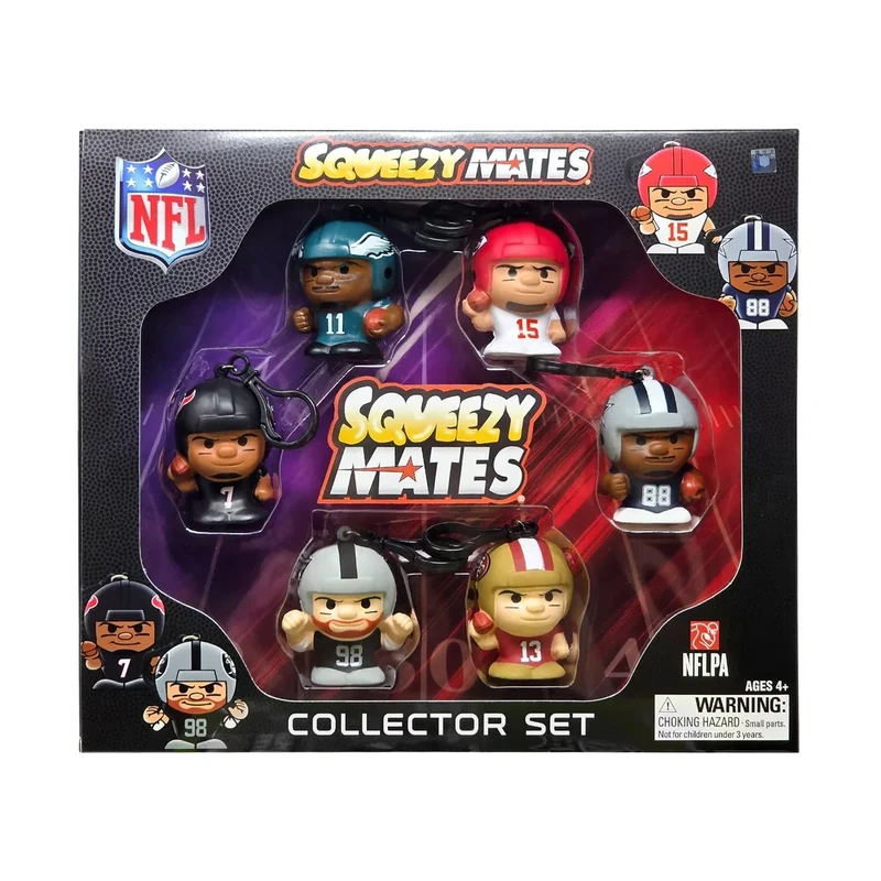 TeenyMates Party Animal Series 8 NFL 2026 Squeezymates Figures, Team Colors, One Size (Series 8 Squeezymates 2026 NFL Box Set)