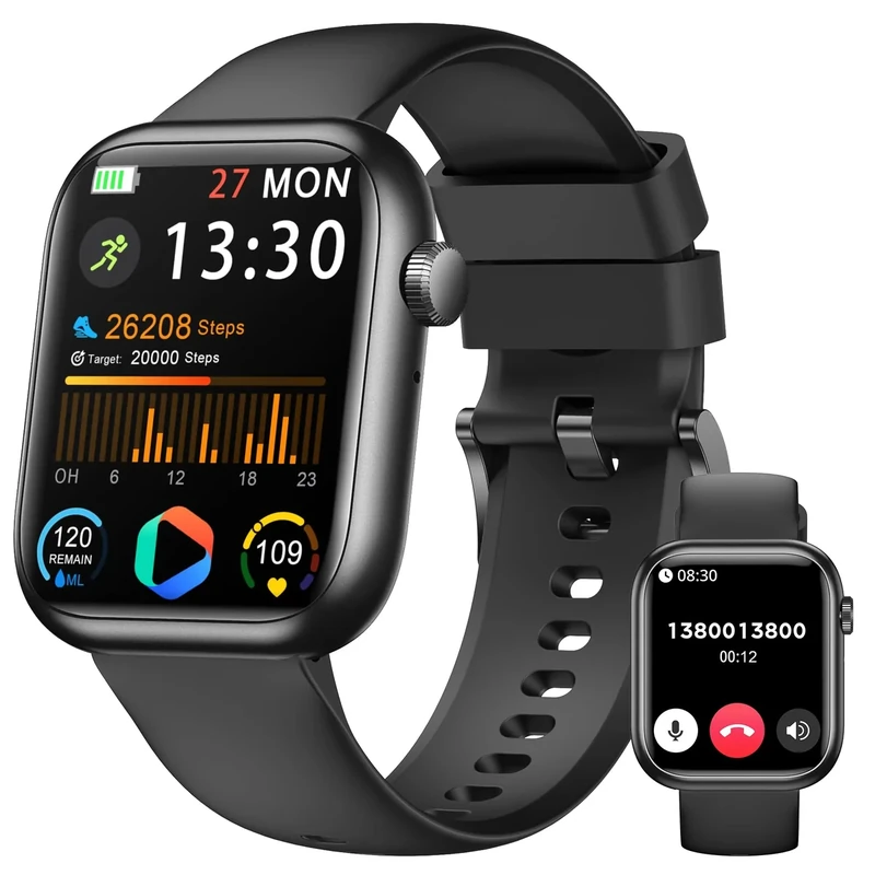 QVEQ 1.83" Smart Watch - Call, Heart Rate, Blood Pressure, IP68