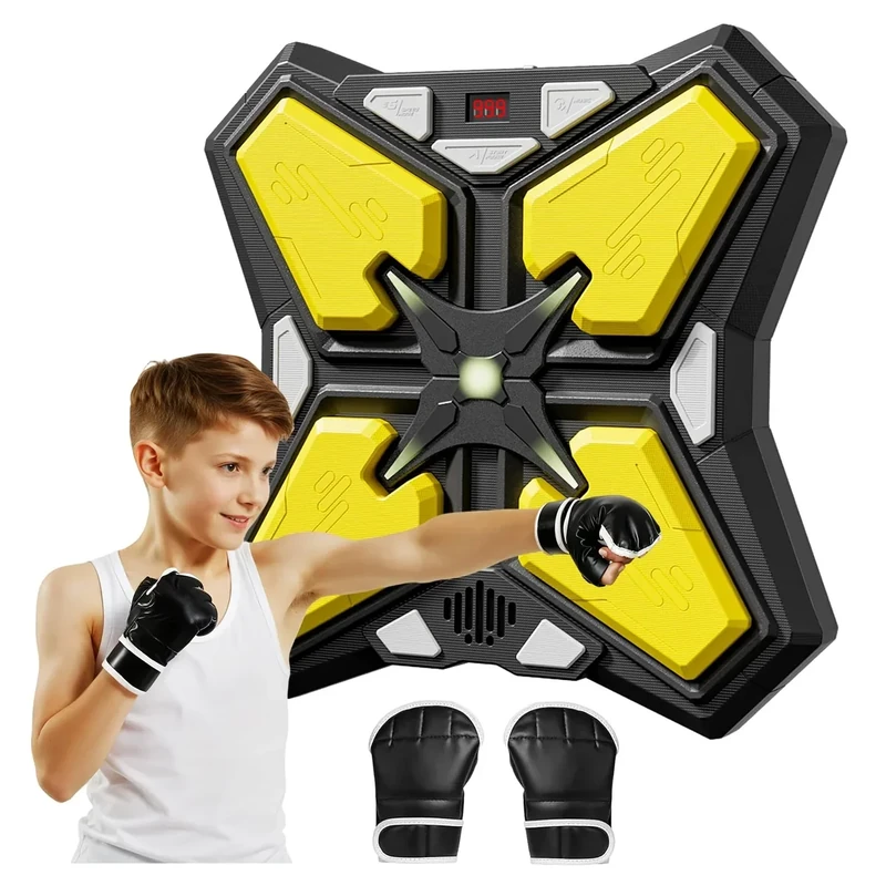 Oppvoci Upgraded Music Punching Machine Toys for Kids, Wall Punching Machine with LED Music, Home Boxing Training Equipment for 3 4 5 6 7 8 9 10 11 12+ Years Old Boys Girls