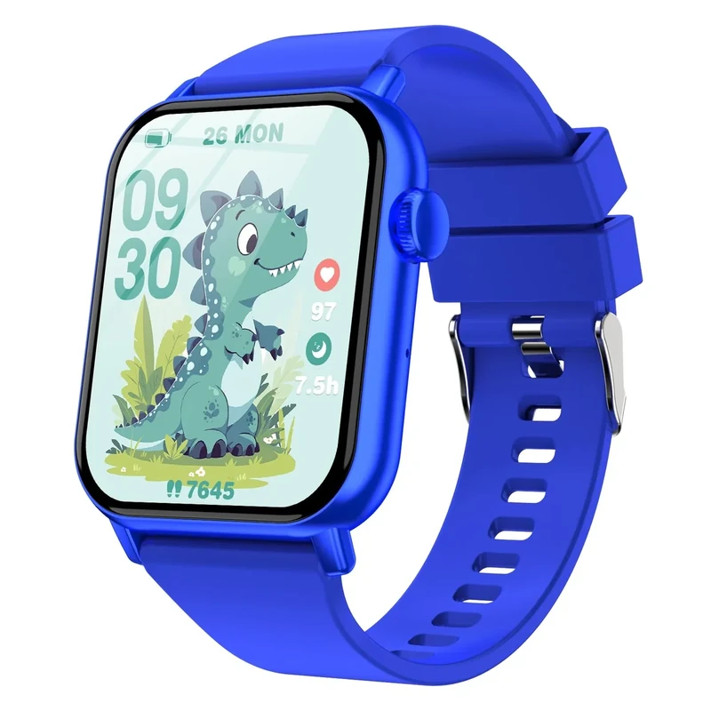 Smart Watch for Kids, 12 Puzzle Games HD Touch Screen Watches, Step Counter, Heart Rate and Sleep Monitor, Flashlight, Music Player,12/24 hr Educational Toys Birthday Gifts for Girls Ages 6-12 (Blue)