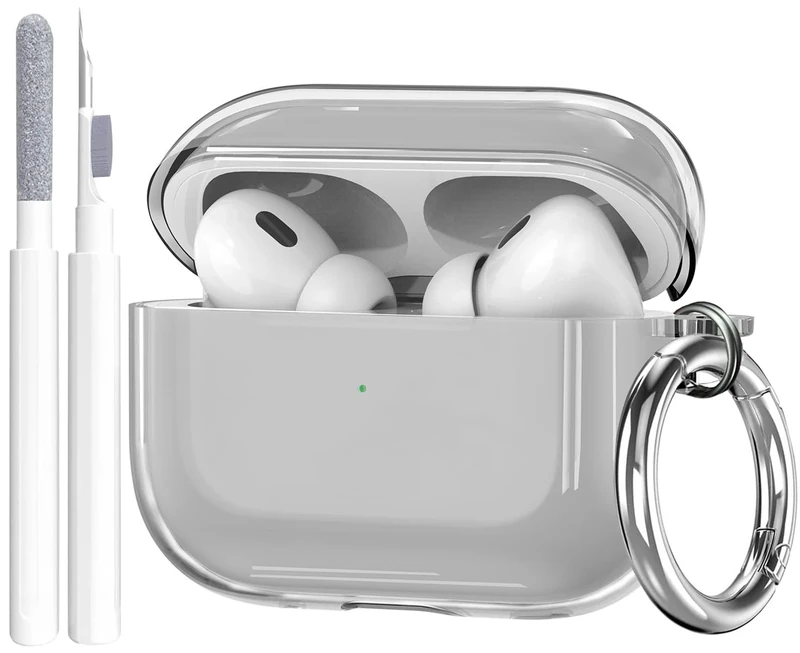 OTOPO for Airpods Pro 3 Case Clear with Cleaning Kit 2025, Soft TPU Transparent Apple AirPods Pro 3rd Generation Protective Cover Skin Women Men for iPod Pro3 Case -Clear Black