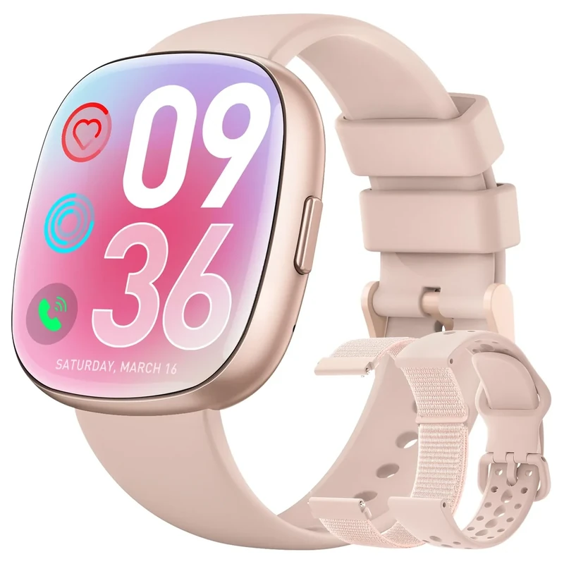 Sanorum Women Smart Watch - Bluetooth Calls, Heart Rate, SpO2, IP68