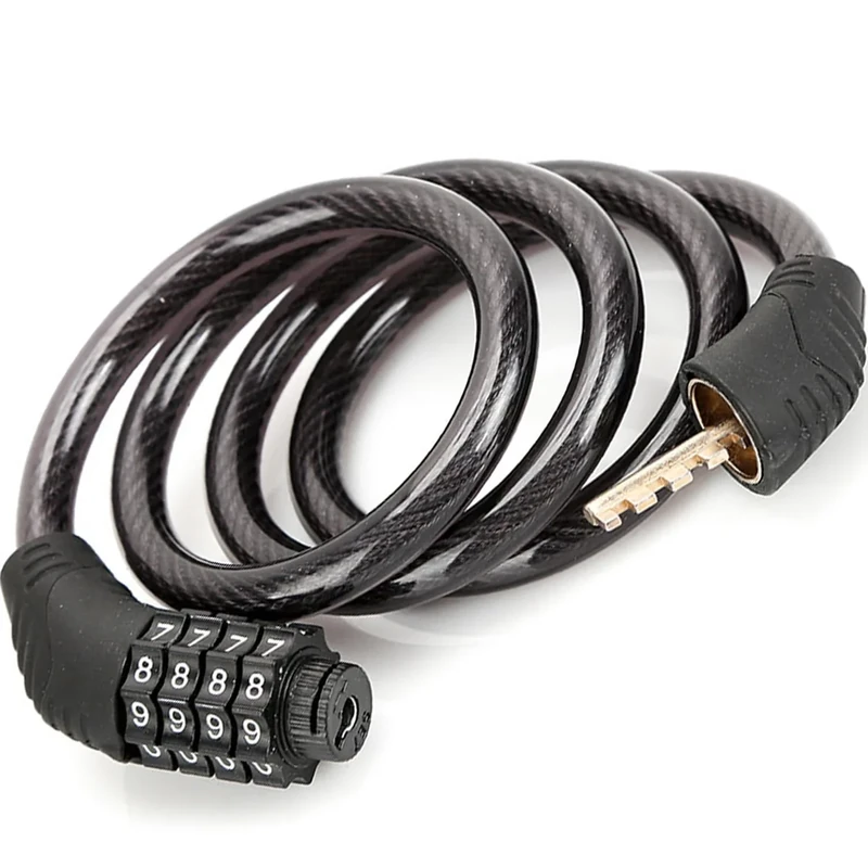 Bike Cable Lock,Bicycle Lock,39.3 inch Long 4Digit Coiled Security Resettable Cable Lock, 2/5 Inch (10mm) Diameter.
