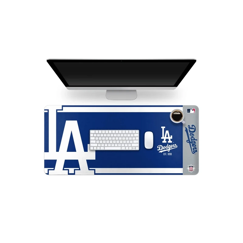 FOCO MLB Official Established Primary Logo Wordmark Home Office Desk Pad Mouse Pad Mat 35" x 16" (Los Angeles Dodgers, Los Angeles Dodgers)