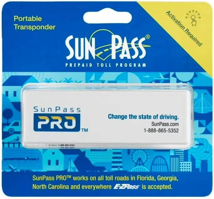Sun Pass Pro Universal Toll Transponder – Prepaid Electronic Pass for Florida & 21 Additional States (PRO)