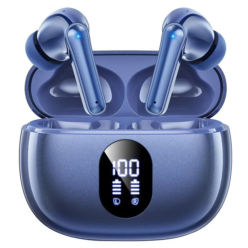 wyness Wireless Earbuds - 48h Playtime, IPX7, Big Bass, AI Calls