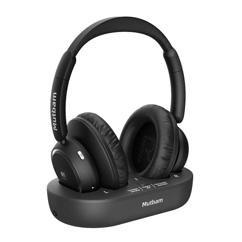 Mutbam Wireless TV Headphones - Low Latency, Comfortable Over-Ear