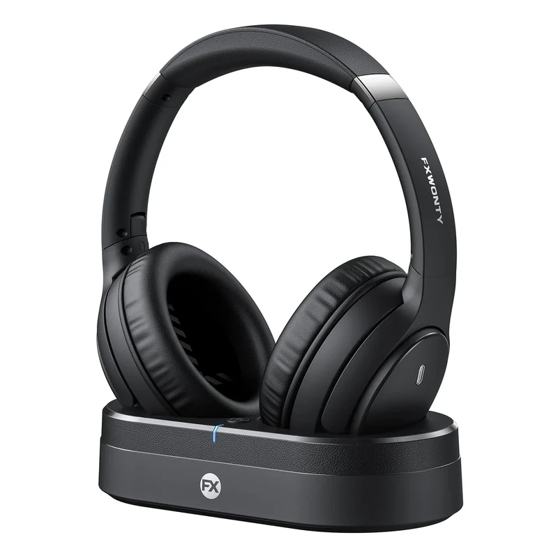 FXWONTY Wireless TV Headphones for Seniors - No Delay, 65H Playtime