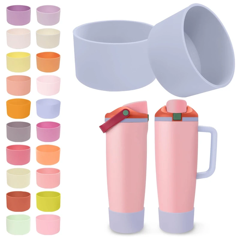 Kaitiaki 2PCS Silicone Boots for Owala 30oz & 40oz FreeSip Sway Bottles & Tumblers – Non-Slip, Scratch-Resistant, Stability Enhancer for Owala Accessories, Available in 18 Colors (Taro Purple)