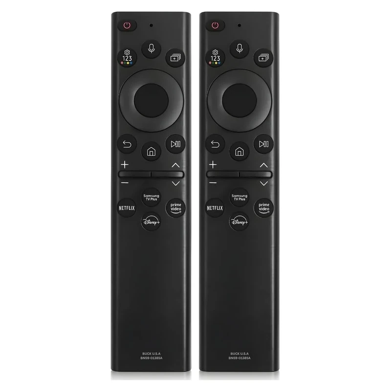 2 Pack BN59-01385A Samsung TV Remote Control Replacement for Smart TV - Easy Setup, Universal IR Voice Remote, Solarcell - Works with Samsung QLED, Frame, Crystal UHD, 4K, & LED Smart TVs
