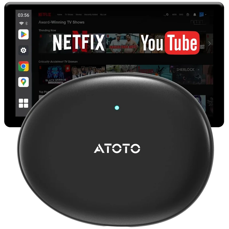 Magic AI CarPlay Box - Wireless CarPlay Box Android Auto with Built-in Android Multimedia System, Enjoy Video & Music Apps, Navigation, AI Voice, Plug & Play for Factory Wired CarPlay - 2GB+16GB