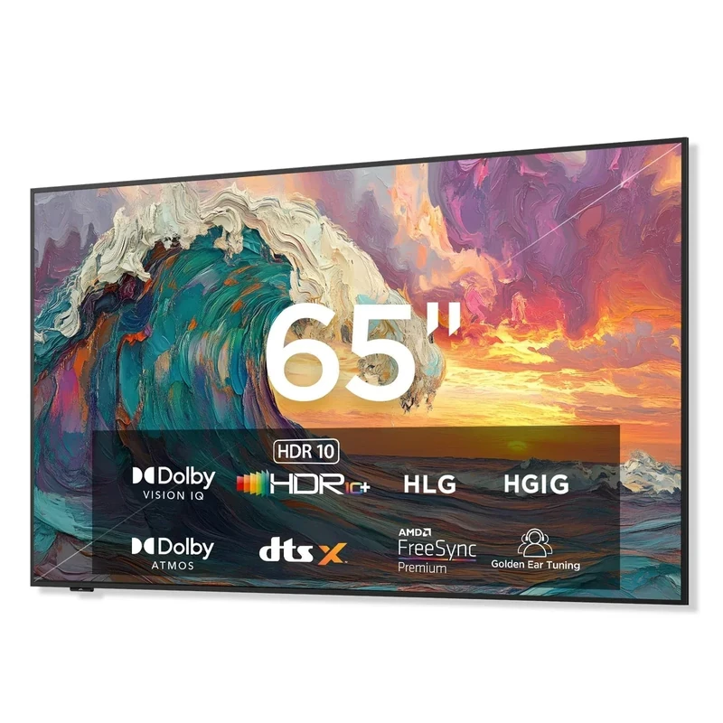 iFFALCON 65-Inch Class QLED 4K Smart TV, Ultra-Slim Picture Frame TV, 144Hz, HDR, Art Mode w/AI Art, Wide Color Gamut, Dolby Vision IQ, Dolby Atmos, Google Assistant Voice Remote(65F75, 2025 Model)